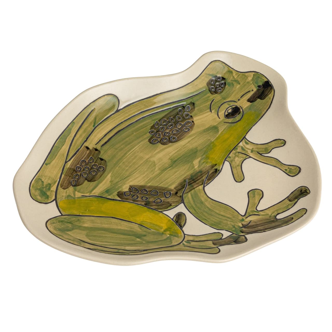 Hello Honey® Green 11.75" Garden Frog Stoneware Plate